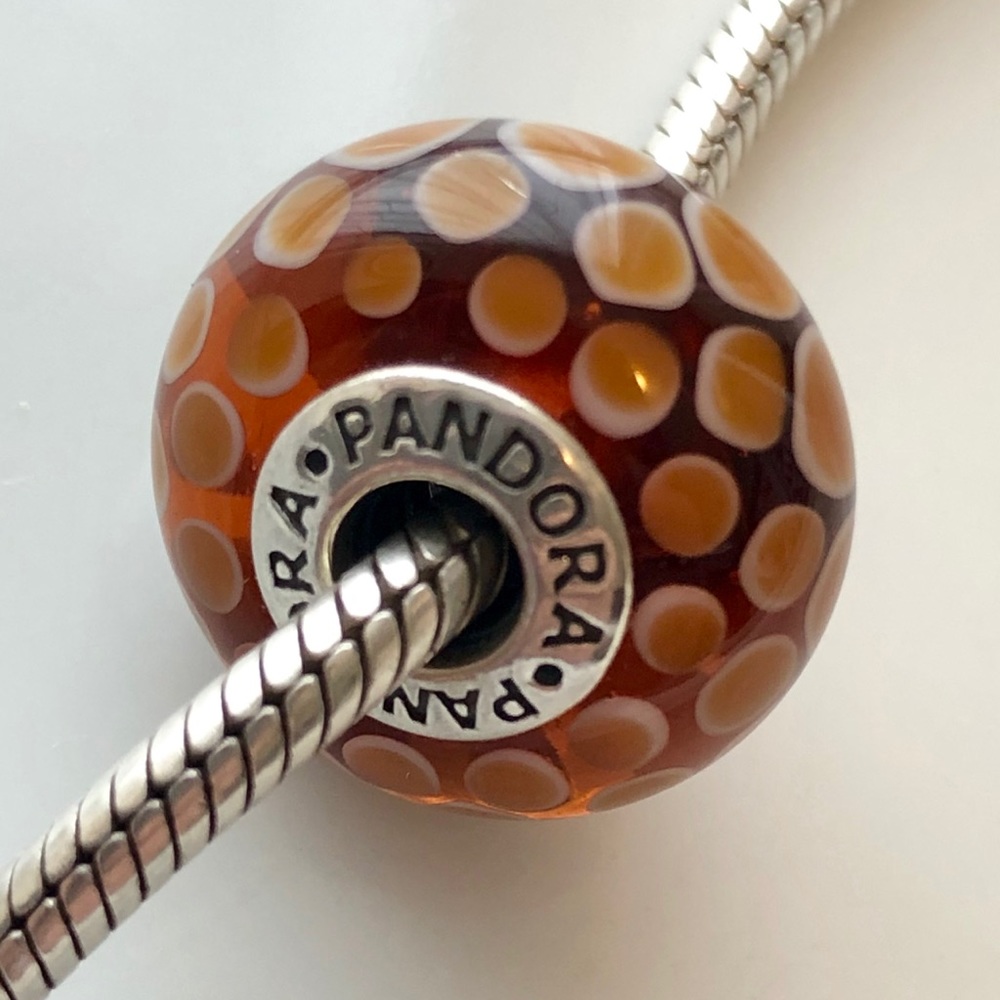 AUTHENTIC PANDORA MURANO CHARM AMBER YELLOW LARGE